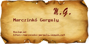 Marczinkó Gergely névjegykártya