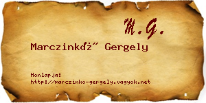 Marczinkó Gergely névjegykártya